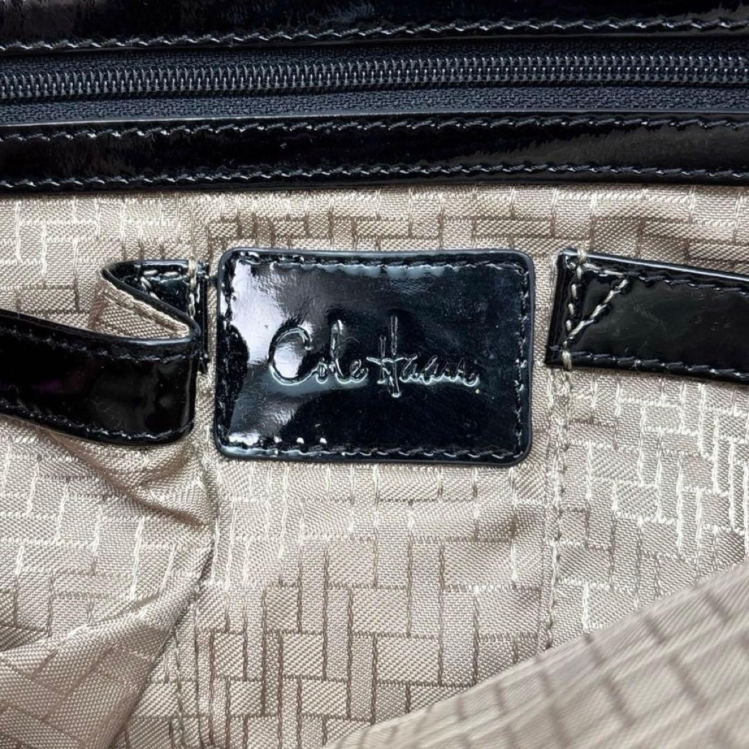 未使用品◎ コールハーン A4可 肩かけ可 トートバッグ 編み込みデザイン 黒