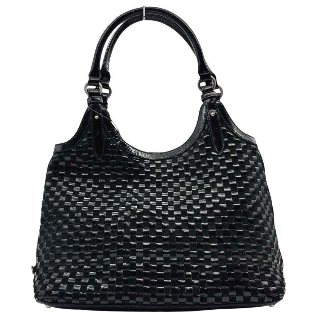 未使用品◎ コールハーン A4可 肩かけ可 トートバッグ 編み込みデザイン 黒