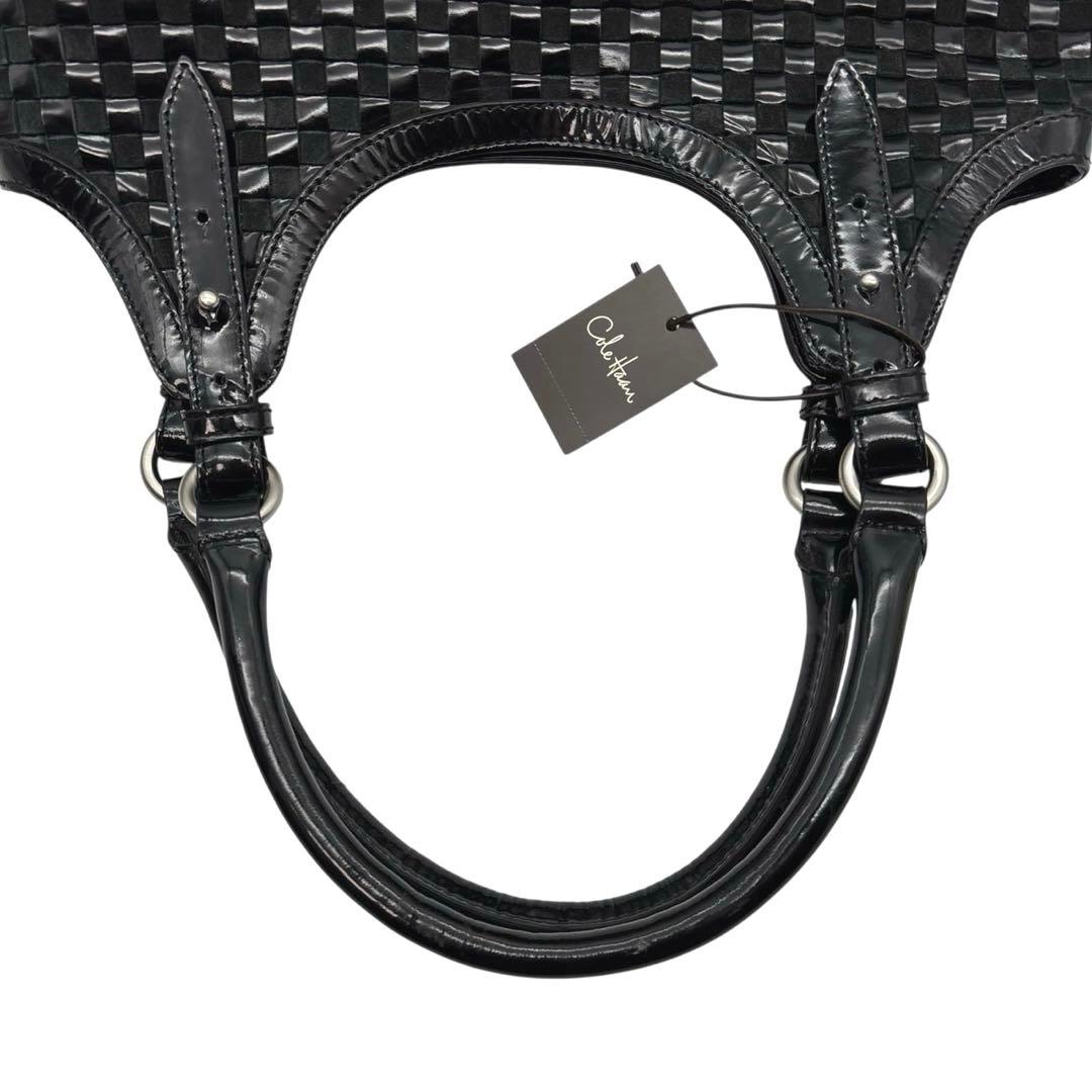 未使用品◎ コールハーン A4可 肩かけ可 トートバッグ 編み込みデザイン 黒