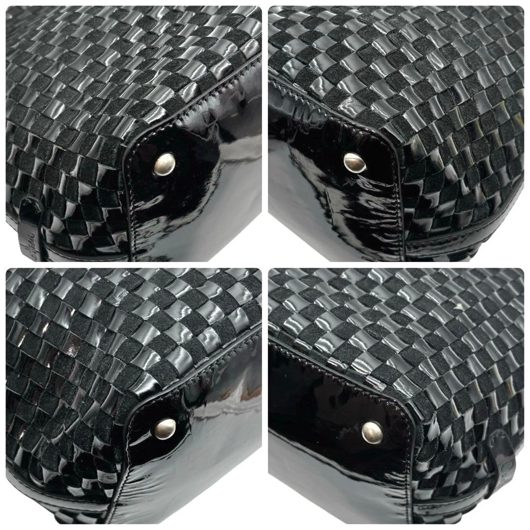 未使用品◎ コールハーン A4可 肩かけ可 トートバッグ 編み込みデザイン 黒