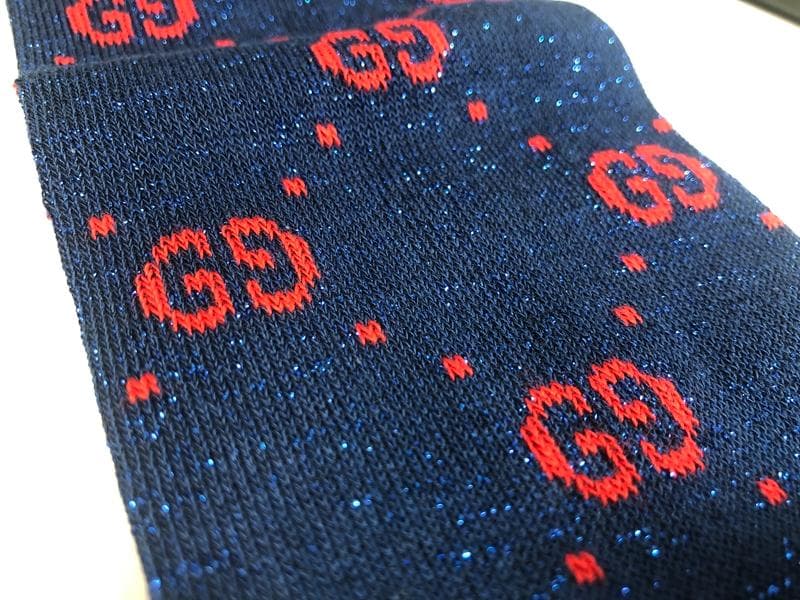 値下げ☆タグ付き未使用品☆GUCCI　グッチ　GG柄　ラメ　ロングソックス　靴下