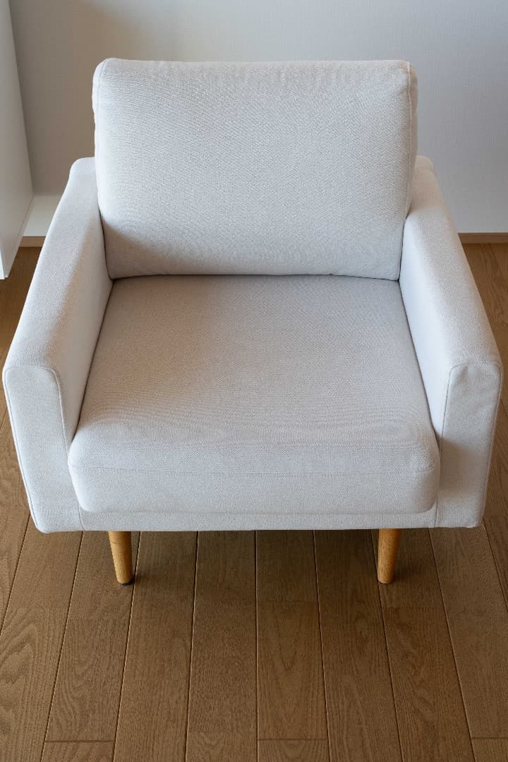 【送料込】高野木工　レオソファ 1人掛け （アイボリー）