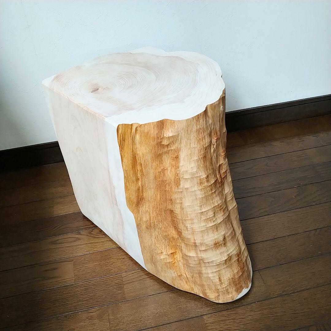 丸太スツール　丸太サイドテーブル　ヒノキ根元