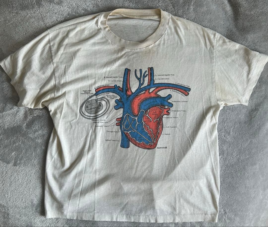 90s アナトミカル 臓器 人体 アートTシャツ シングルステッチ