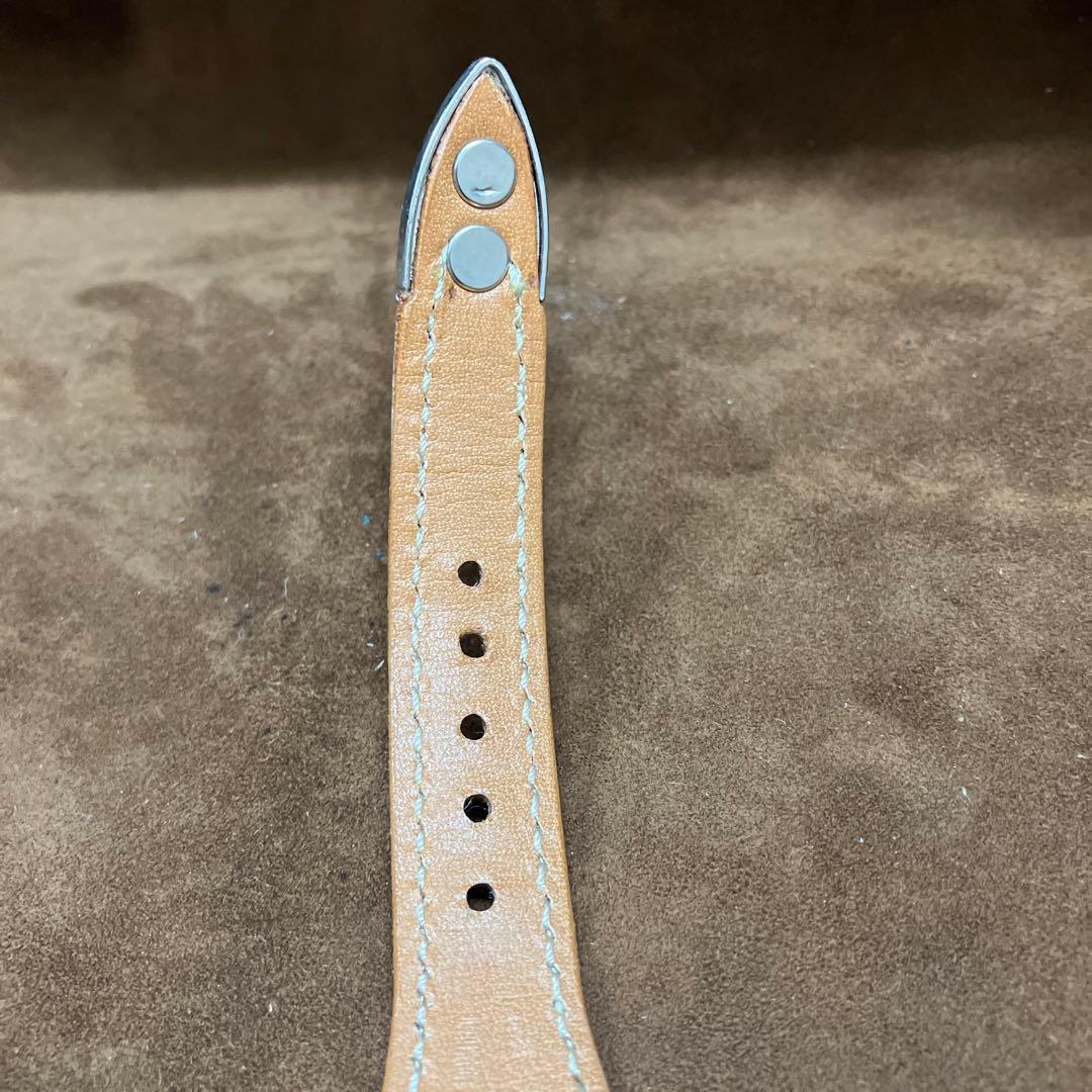 USA天然石ターコイズ入り文字盤牛革ヌメ腕時計(メンズサイズ)幸福を招く空色の石