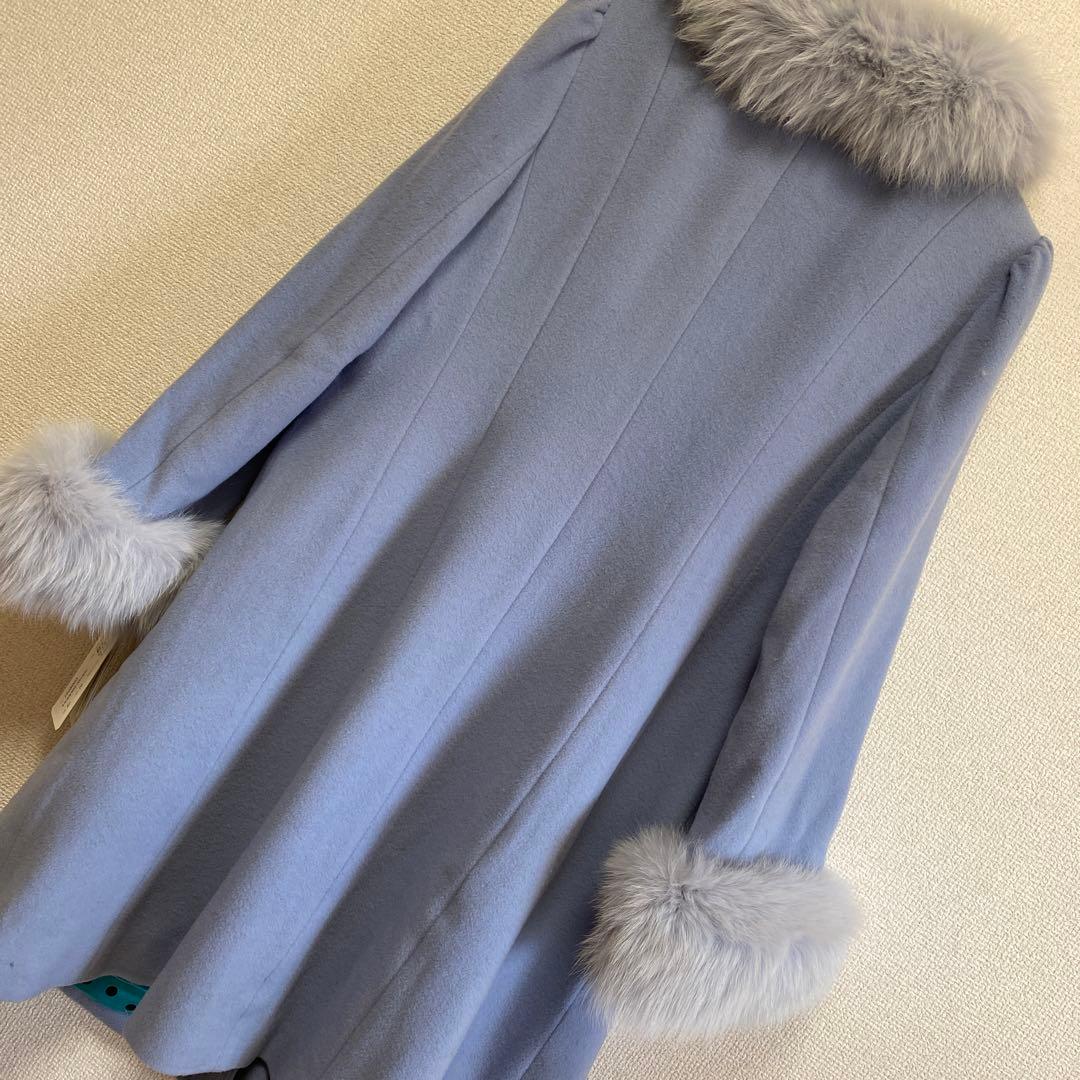 タグ付き☆スーパービューティー　ウールコート　ブルーフォックス　40