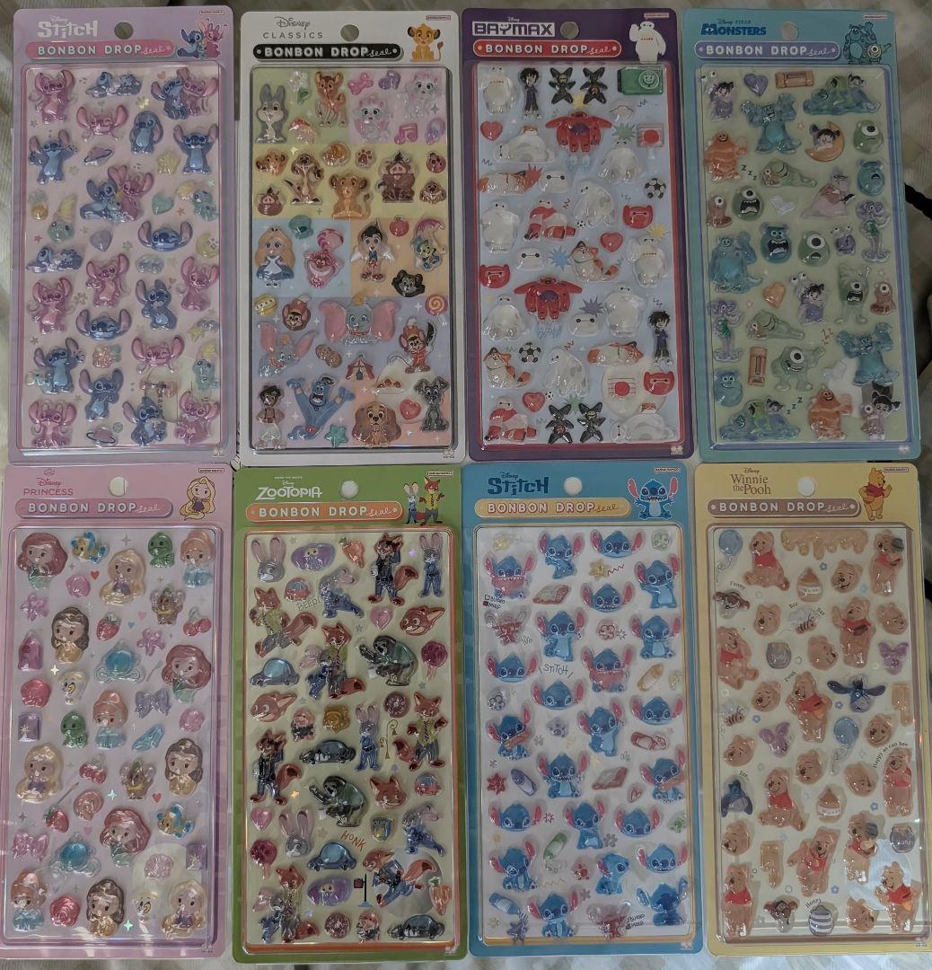 ボンボンドロップシール　ディズニー　8枚セット