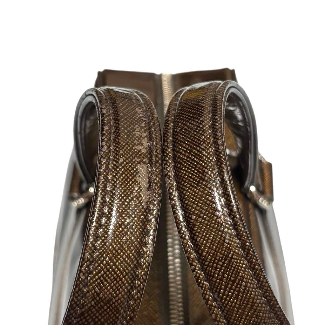 人気　ジャックルコー　リスボン　ボストンバッグ　エナメル　ブラウン　A4収納可