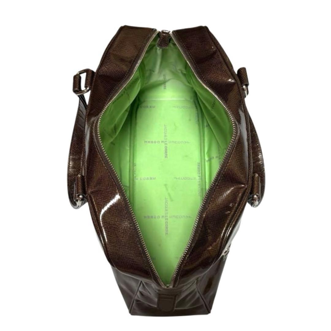 人気　ジャックルコー　リスボン　ボストンバッグ　エナメル　ブラウン　A4収納可