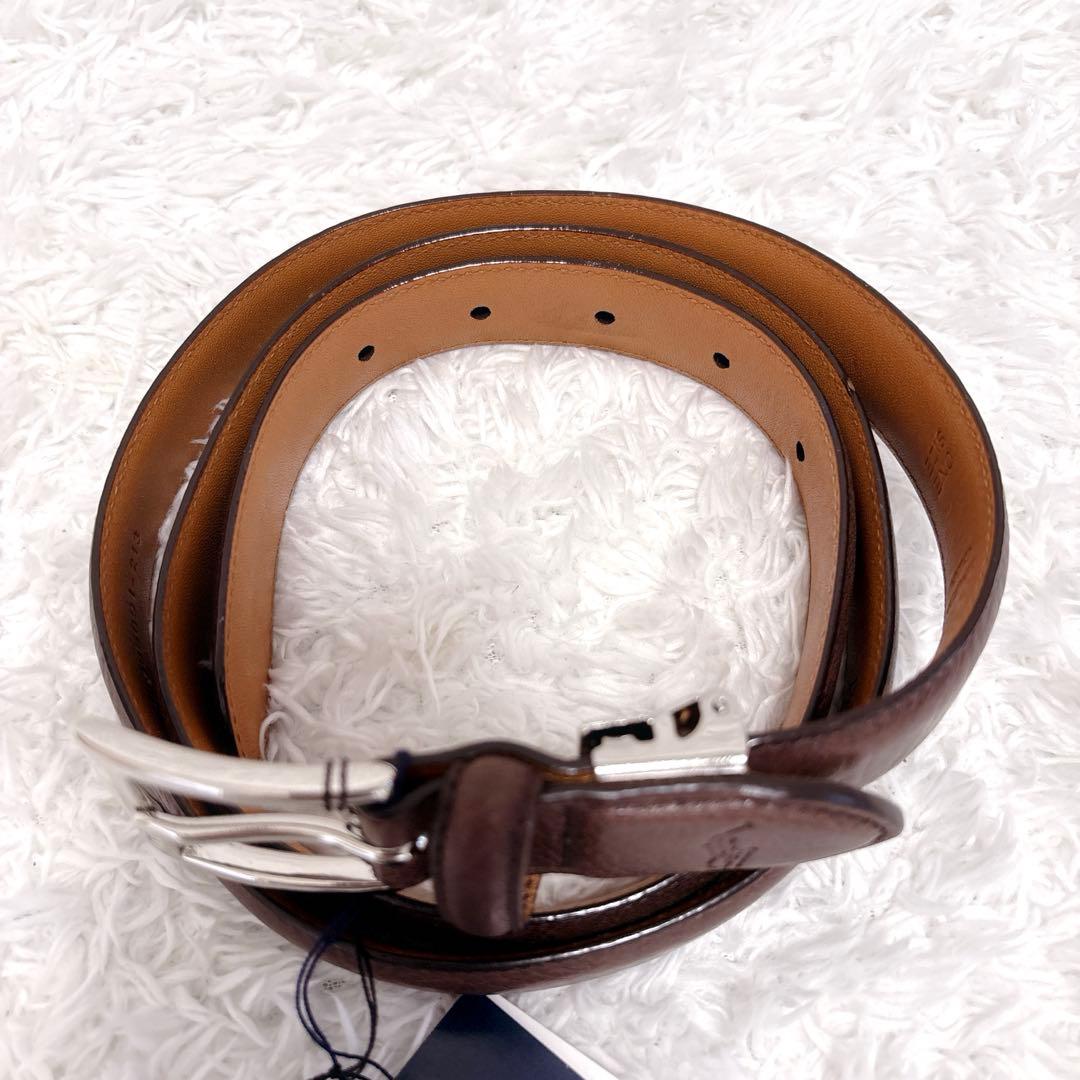 ポロラルフローレン レザーベルト 牛革 本革 ブラウン RALPH LAUREN