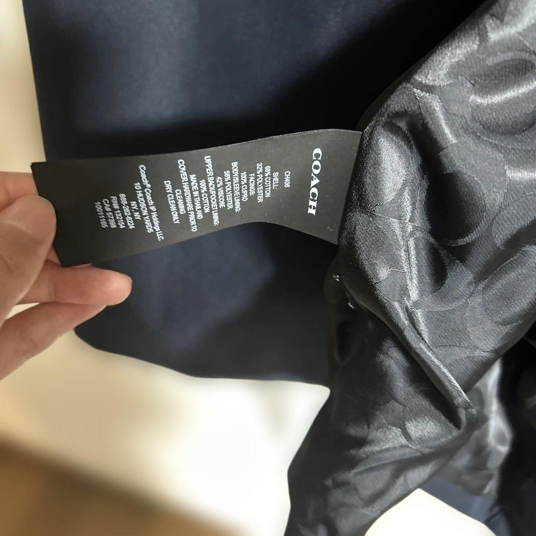 新品タグ付　コーチ　トレンチコート　ロングコート　　ネイビー　M