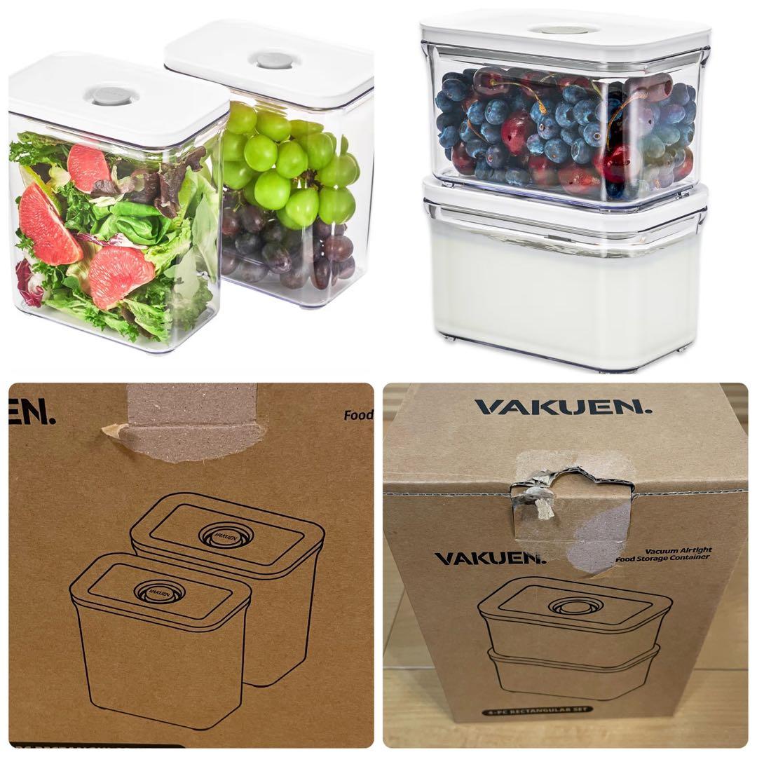 VAKUEN バクエン　真空保存容器　1.0L×2個　2.0L×2個　合計４個