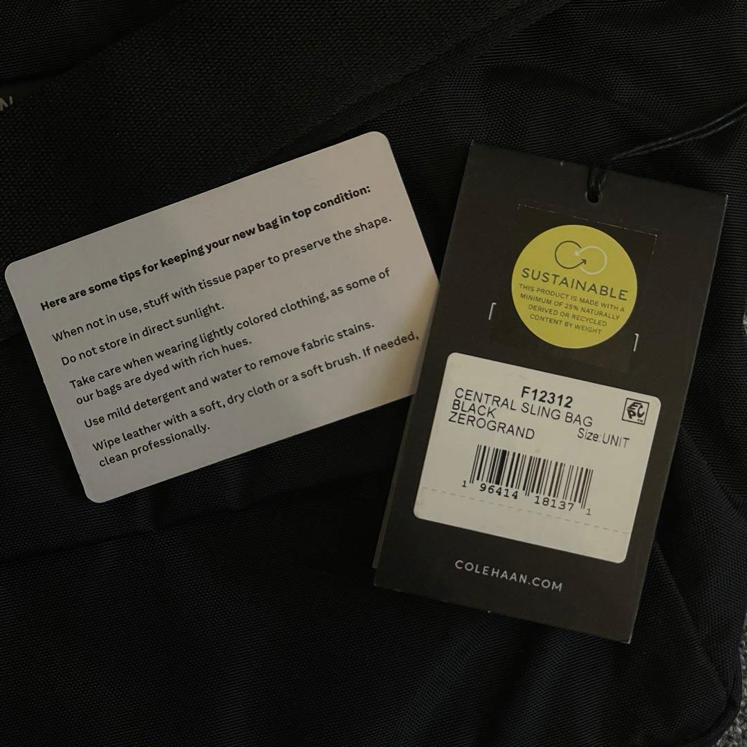 COLE HAAN ブラック セントラル スリングバッグ
