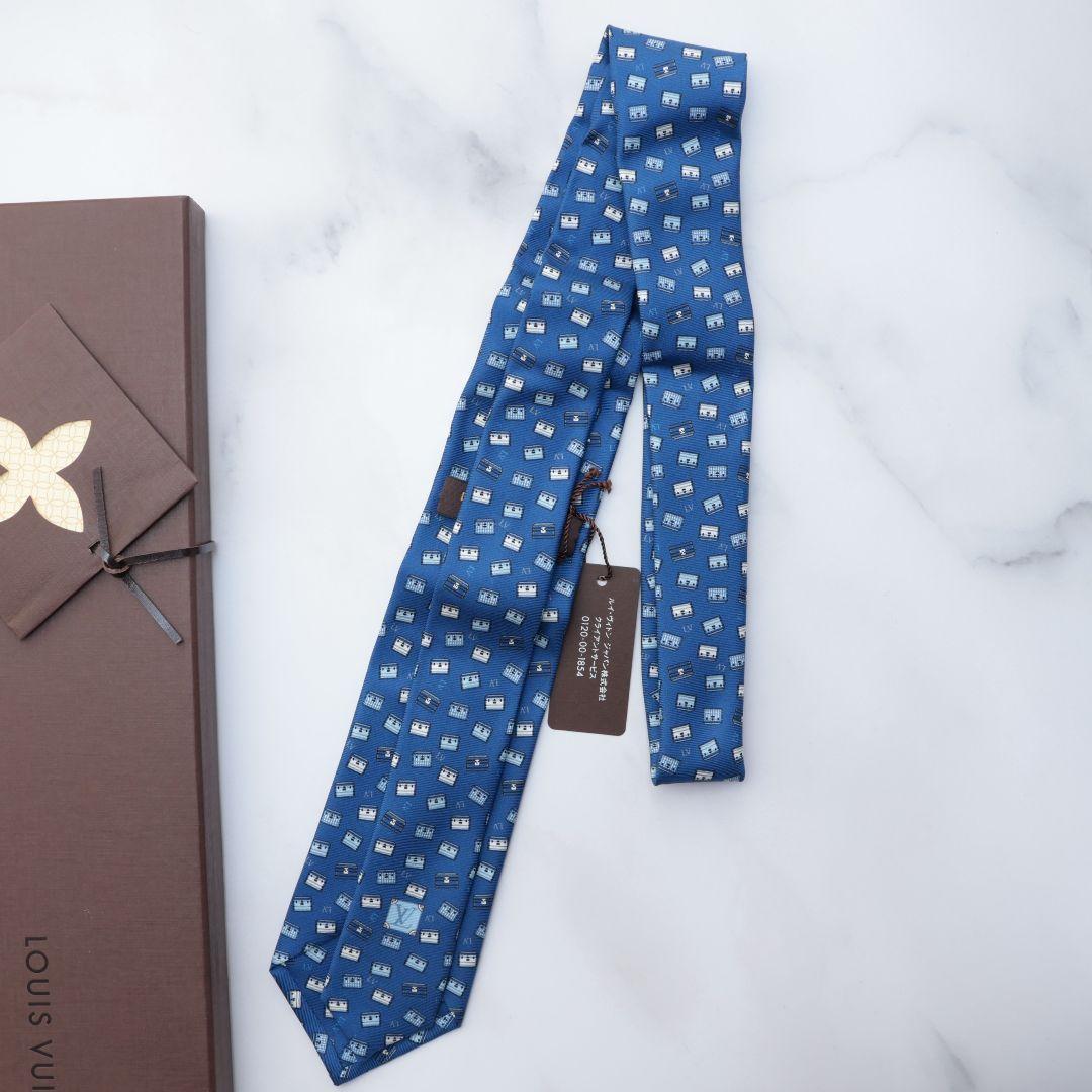 難有り未使用　ルイヴィトン　ブルー　ネクタイ