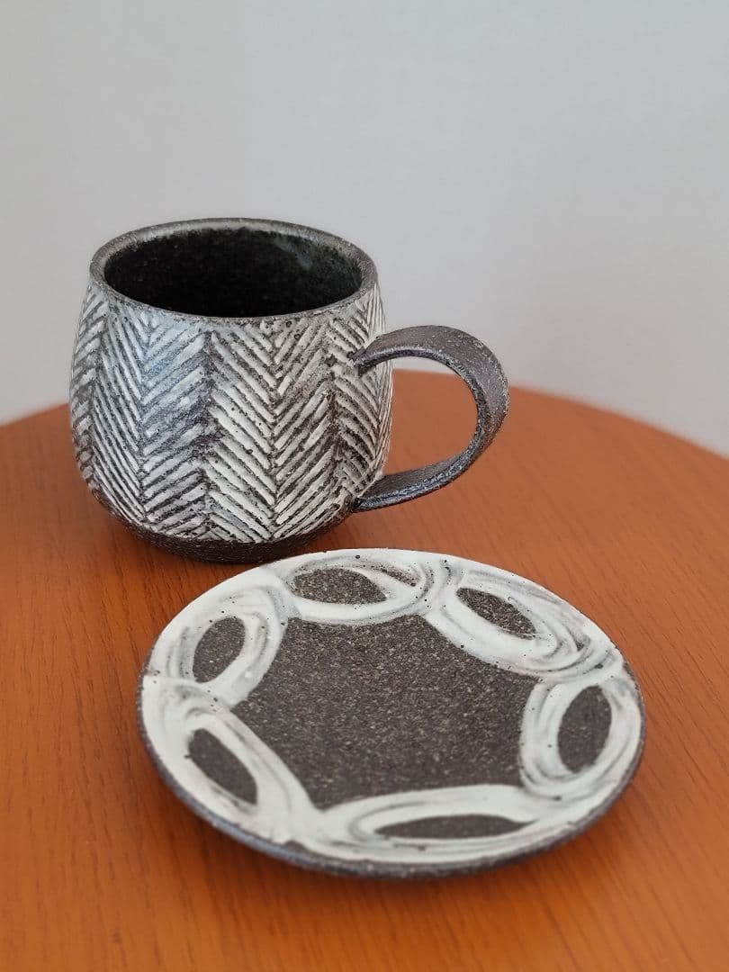 池田大介さんマグカップ+刷毛目4寸皿セット