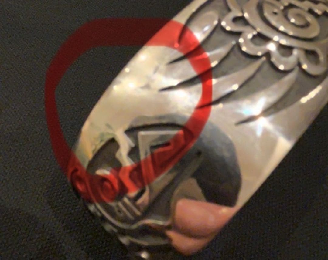 HOPI/ホピ族MitchellSockyma作オーバーレイ ベアパウ バングル