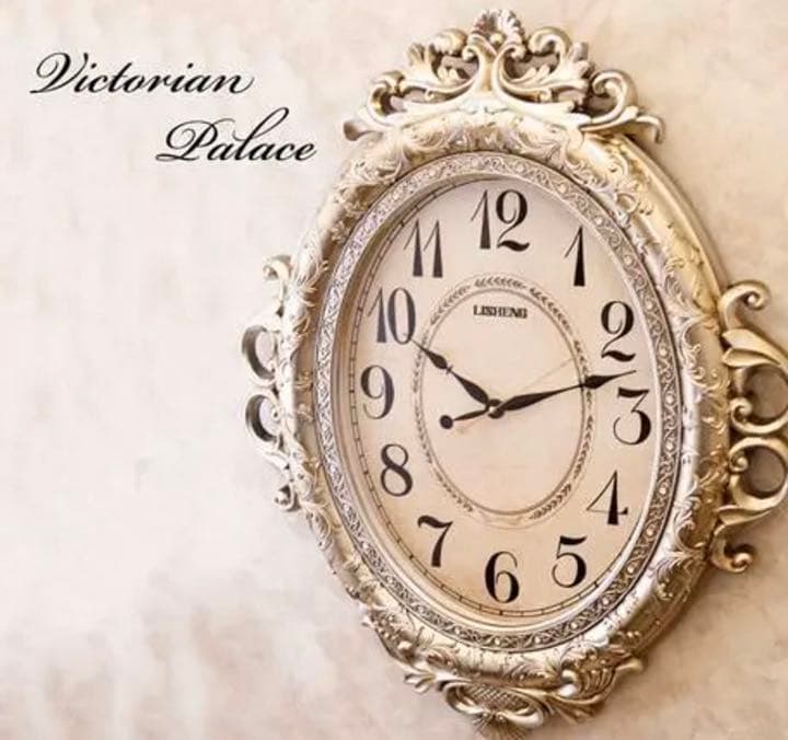 【連続秒針付】ビクトリアンパレス ウォールクロック　ネグレスコ　壁掛け時計 高級