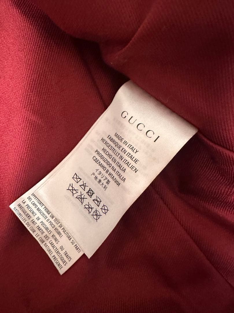 GUCCI 本革 ラム レザージャケット 38 レッド