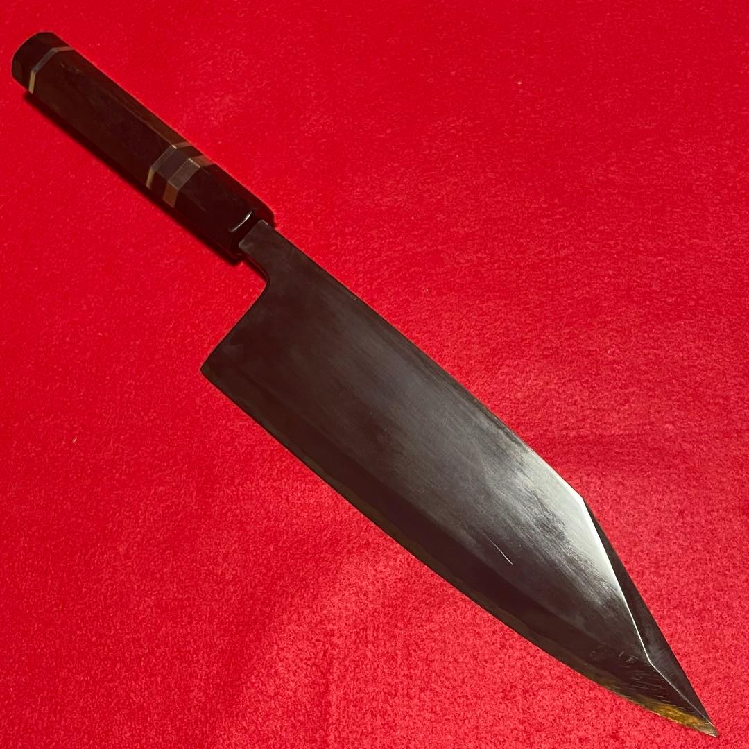 希少　黒刀　青鋼　切付　8寸出刃