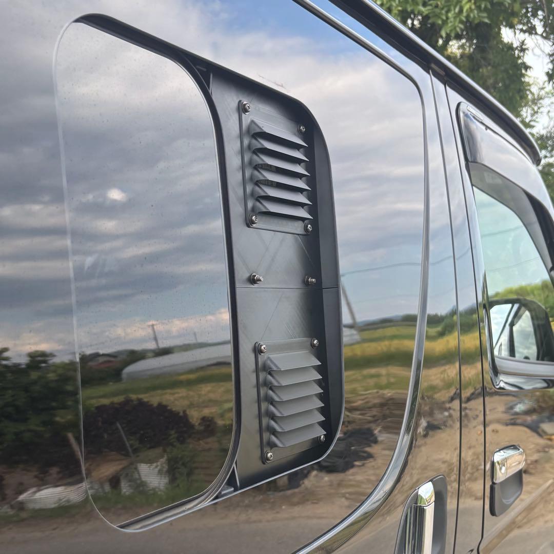 ハイエース 換気扇 ４型 〜 USBファン 2連 ネット バッテリー置付 運転席