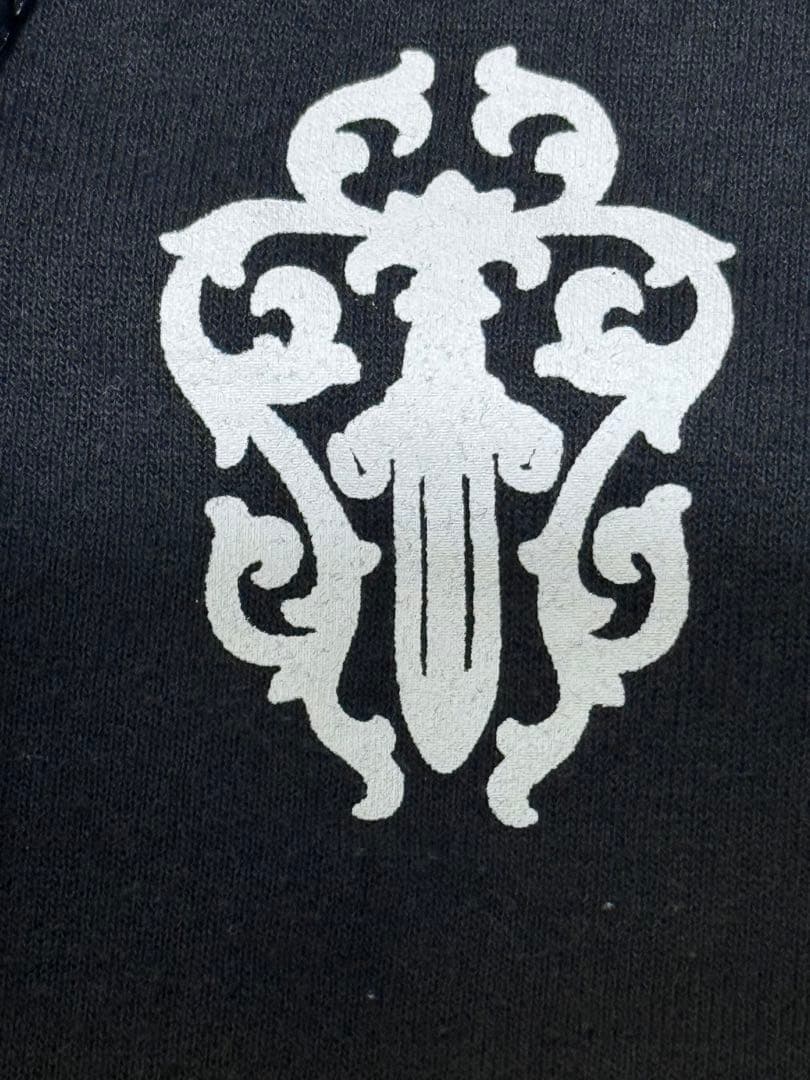 クロムハーツオールドファックユータガープリント裏地サーマルジップアップパーカー