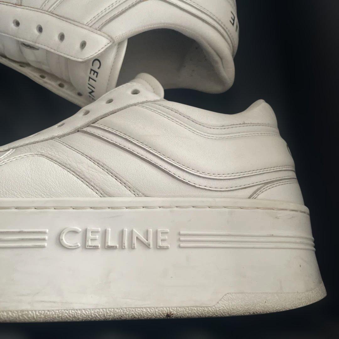 CELINE ホワイト レザースニーカー 38