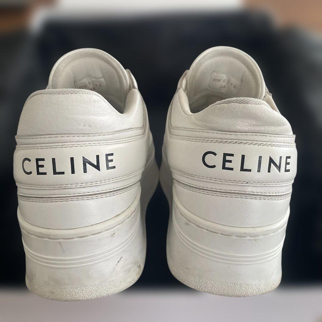 CELINE ホワイト レザースニーカー 38