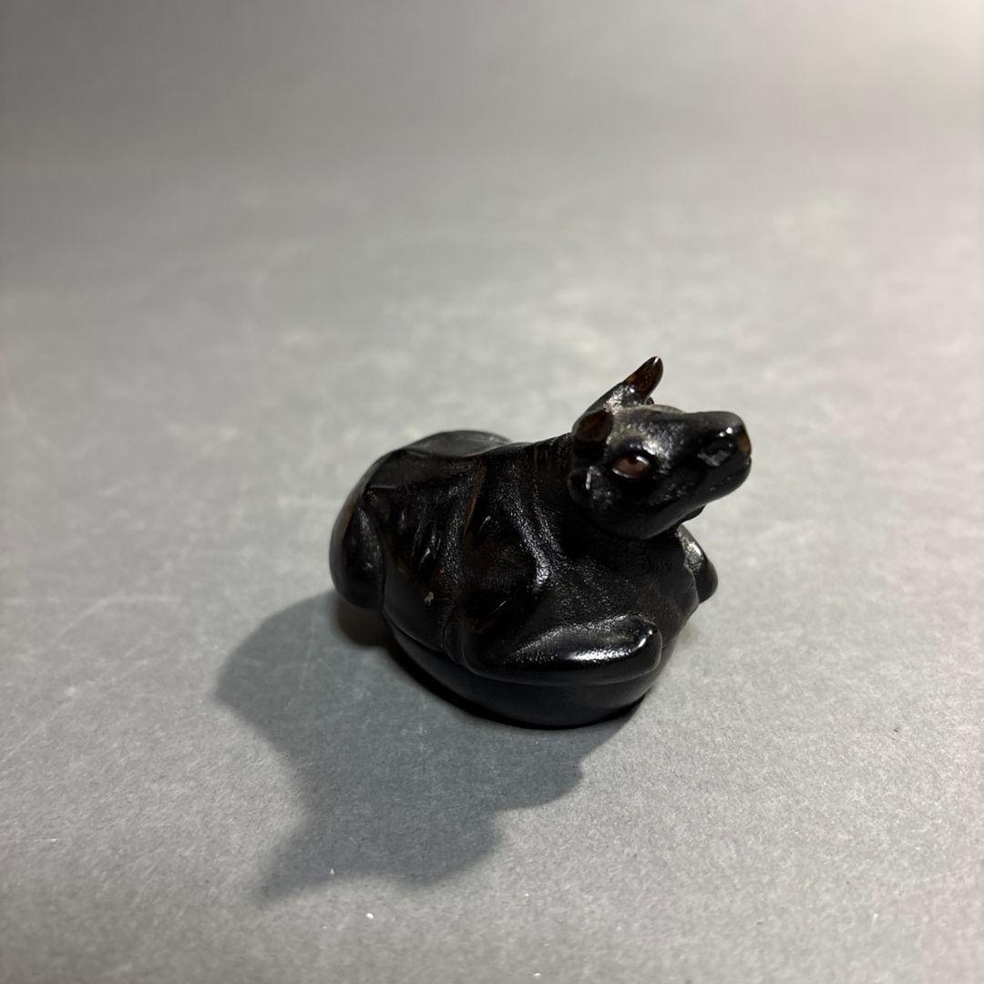 輪島塗　江尻美輪　玄舟　牛　香合　共箱