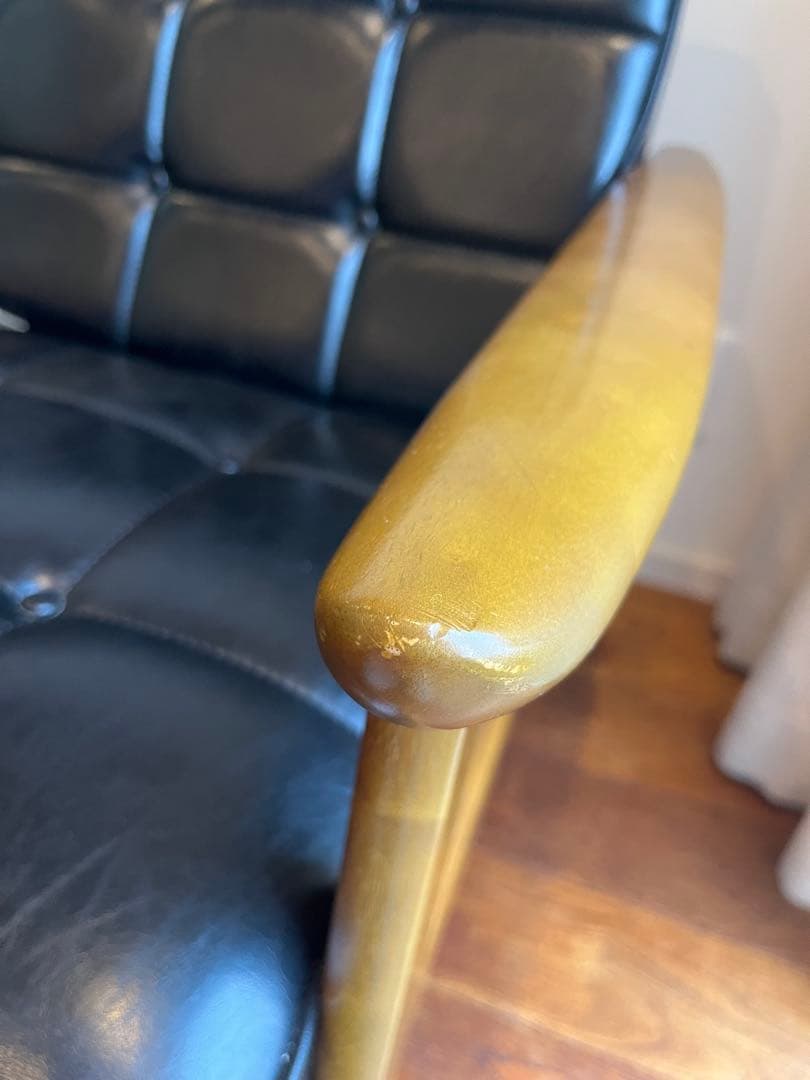 カリモク60 kチェア　2シーター　2人用　黒　モダン