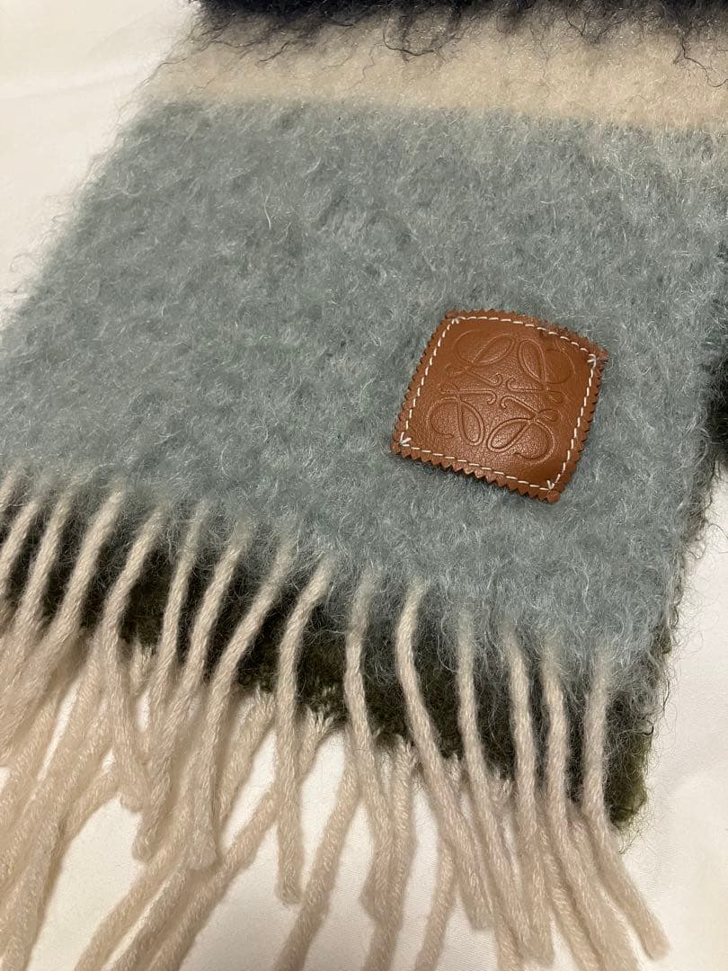 LOEWE ロエベ モヘアストライプマフラー