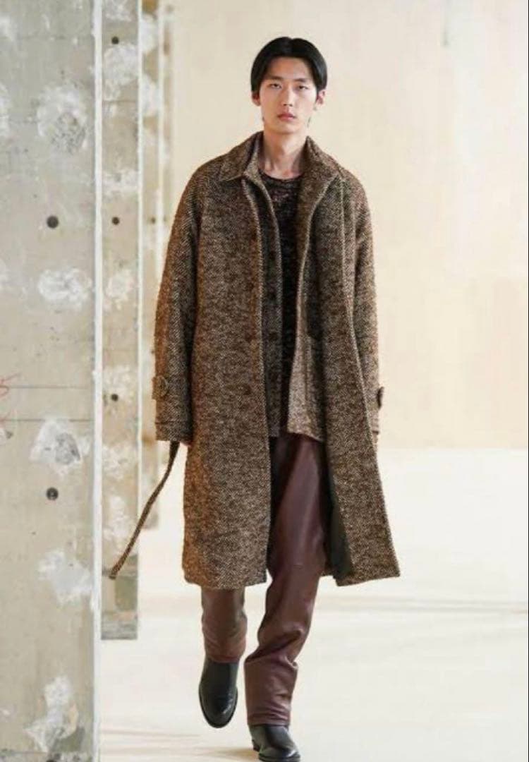 オーラリー WOOL ALPACA HERRINGBONE TWEEDコート