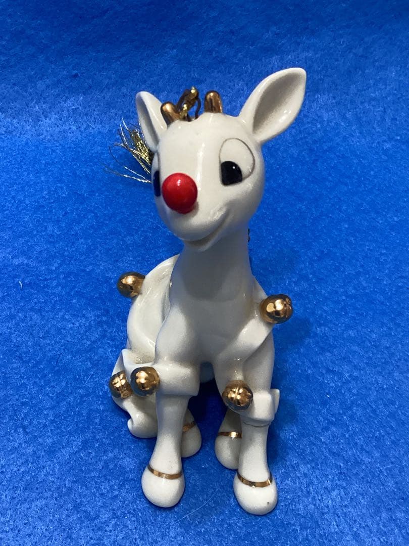 レノックス　ルドルフ　フィギュリン　赤鼻のトナカイ陶器製置物2点まとめ売り