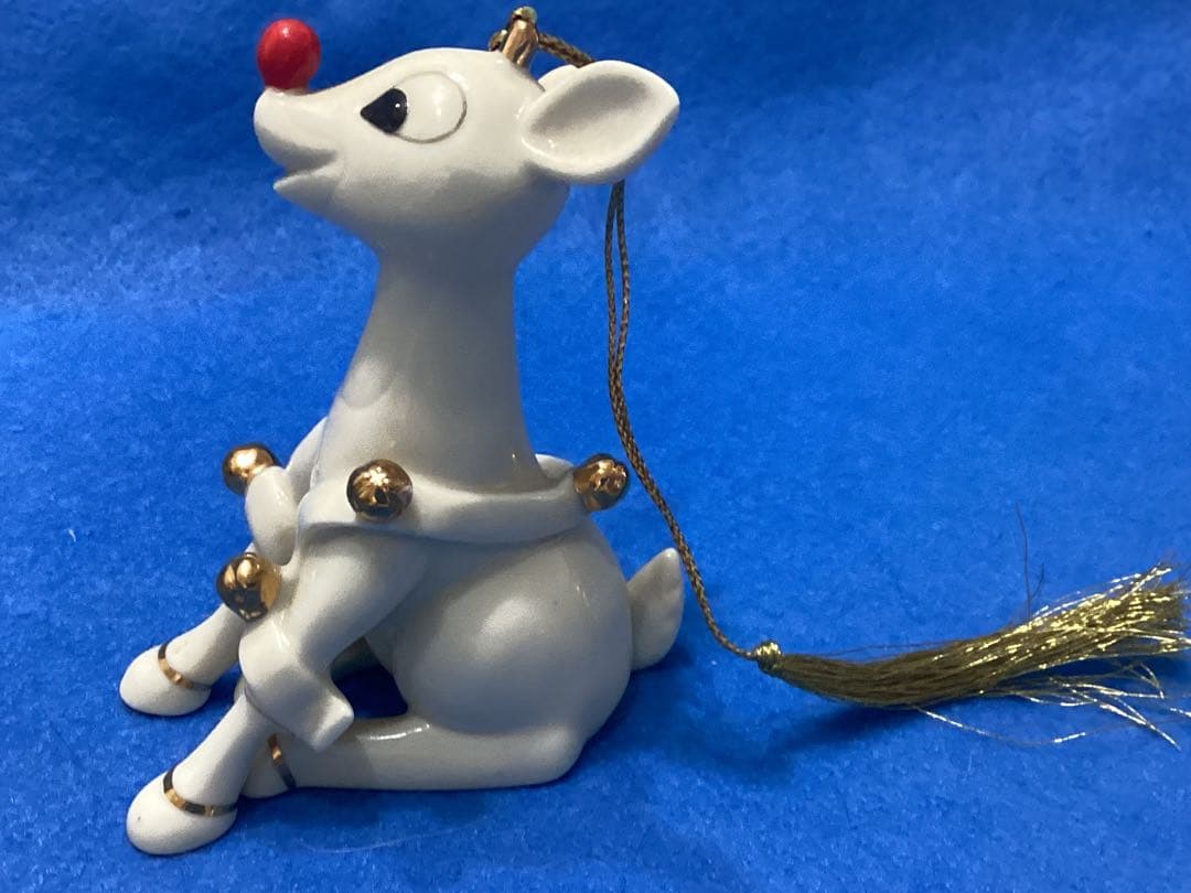 レノックス　ルドルフ　フィギュリン　赤鼻のトナカイ陶器製置物2点まとめ売り