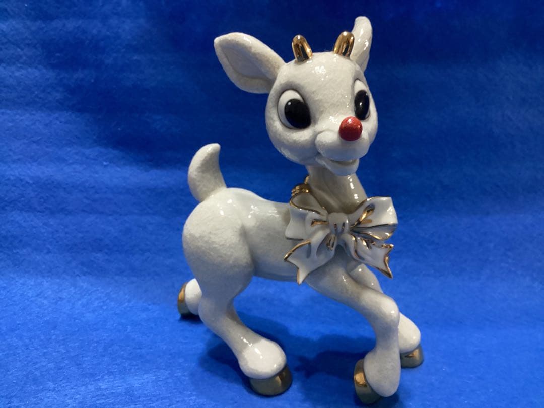 レノックス　ルドルフ　フィギュリン　赤鼻のトナカイ陶器製置物2点まとめ売り