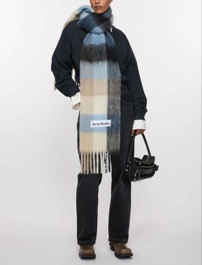 【新品タグ付き】正規品 Acne Studios モヘアチェックマフラー