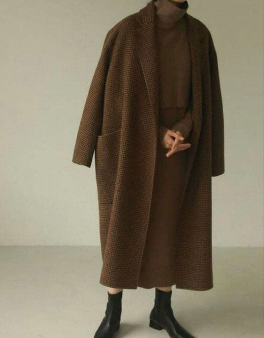 極美品 todayful ウール ロングコート ブラウン サイズ36