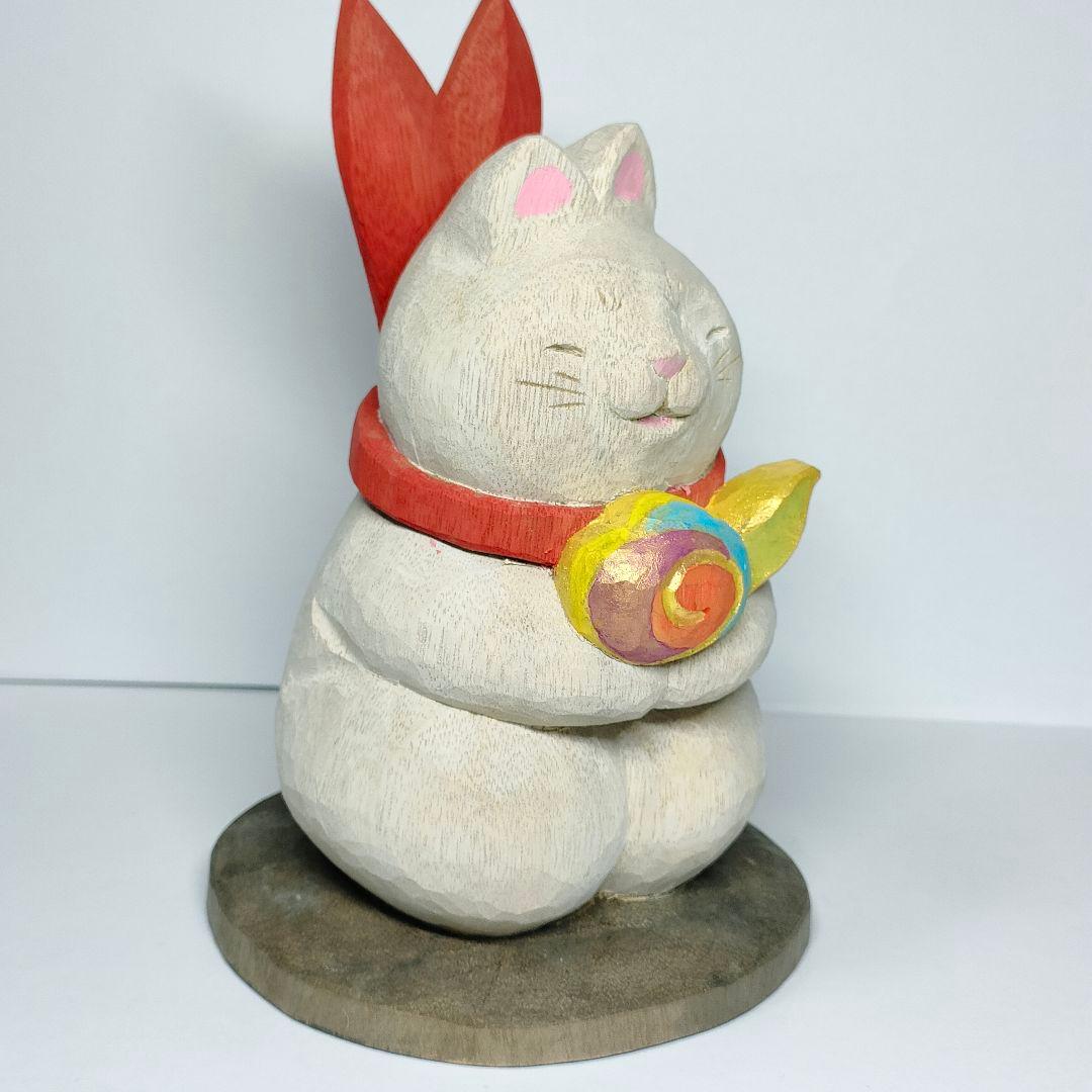 梅野浩壱　五雲猫　井波彫刻　南砺市岩屋『きぼりや梅福』木彫の猫