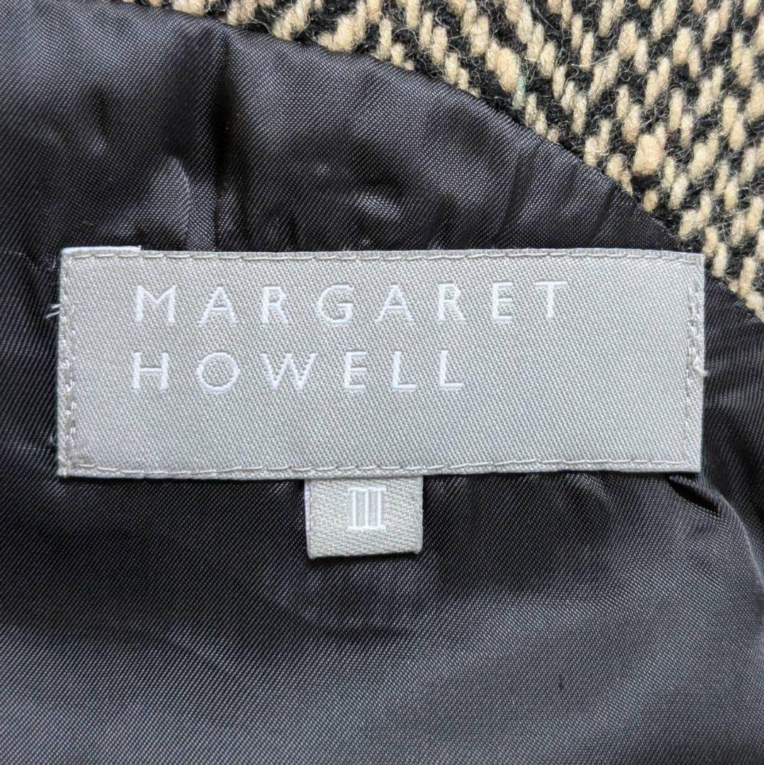 マーガレットハウエル ウール チェスターコート ロング ヘリンボーン L