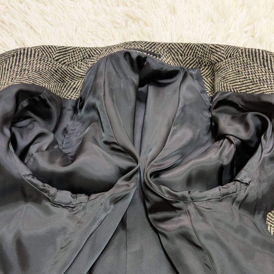 マーガレットハウエル ウール チェスターコート ロング ヘリンボーン L