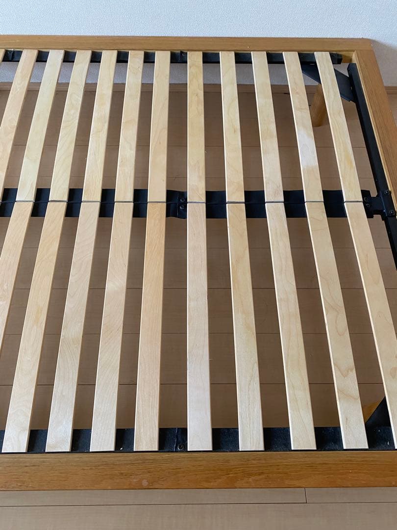 近隣地域限定送料無料❗️無印良品・木製ベッドフレーム オーク材突板　ダブル