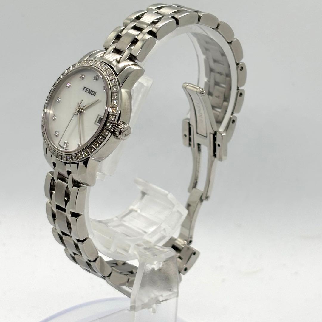 【未使用級/稼動】フェンディ 2100L クラシコ 11P ダイヤベゼル 腕時計