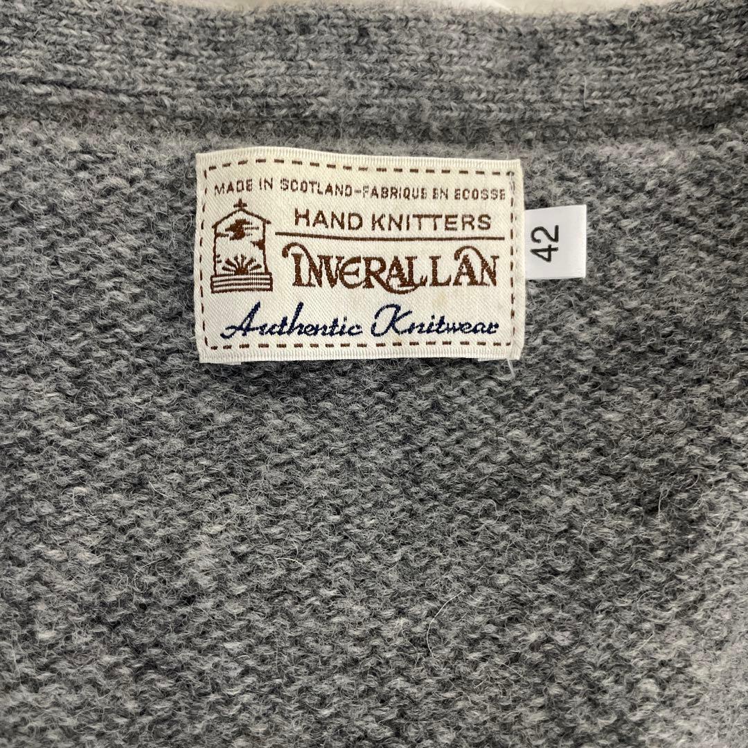 【未使用品】Inverallan グレー Vネック カーディガン 42