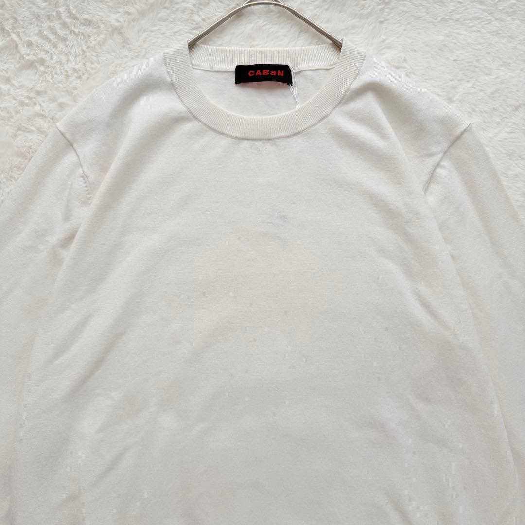 新品✨ CABaN コットンカシミヤプレーンクルーネックプルオーバー ホワイト