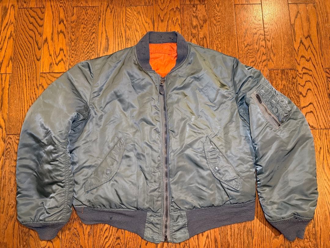 レア！★縦ステッチ70s Eタイプ GREENBRIER製 MA-1 サイズL