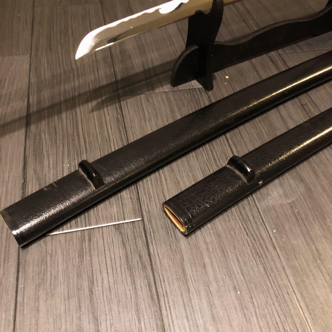 高級模造刀　居合刀　 2本セット　美術刀剣　太刀　脇差　大小セット　黒拵え