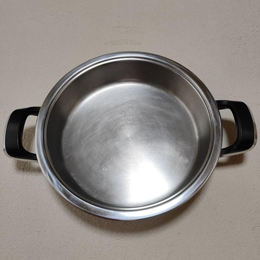 AMC ステンレス両手鍋 内蔵温度計付き