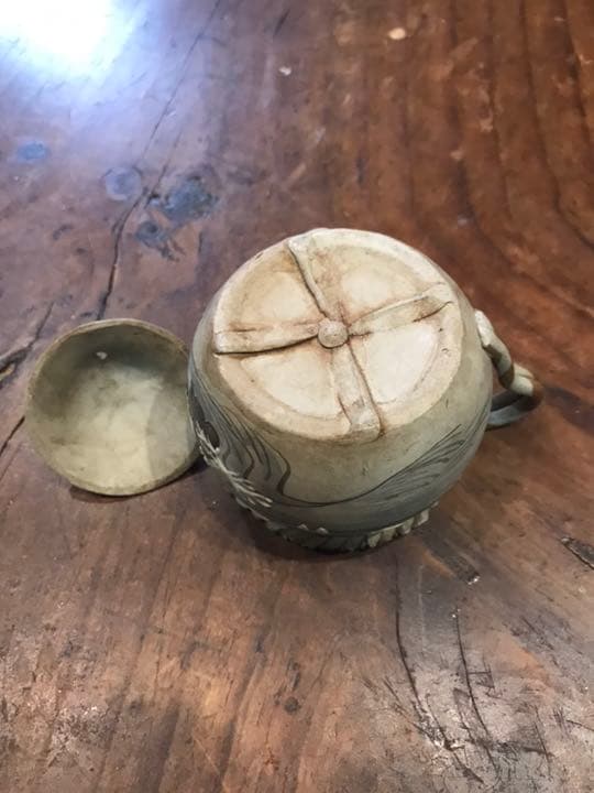 万古焼 富士山に鶴紋急須　煎茶道具　中国