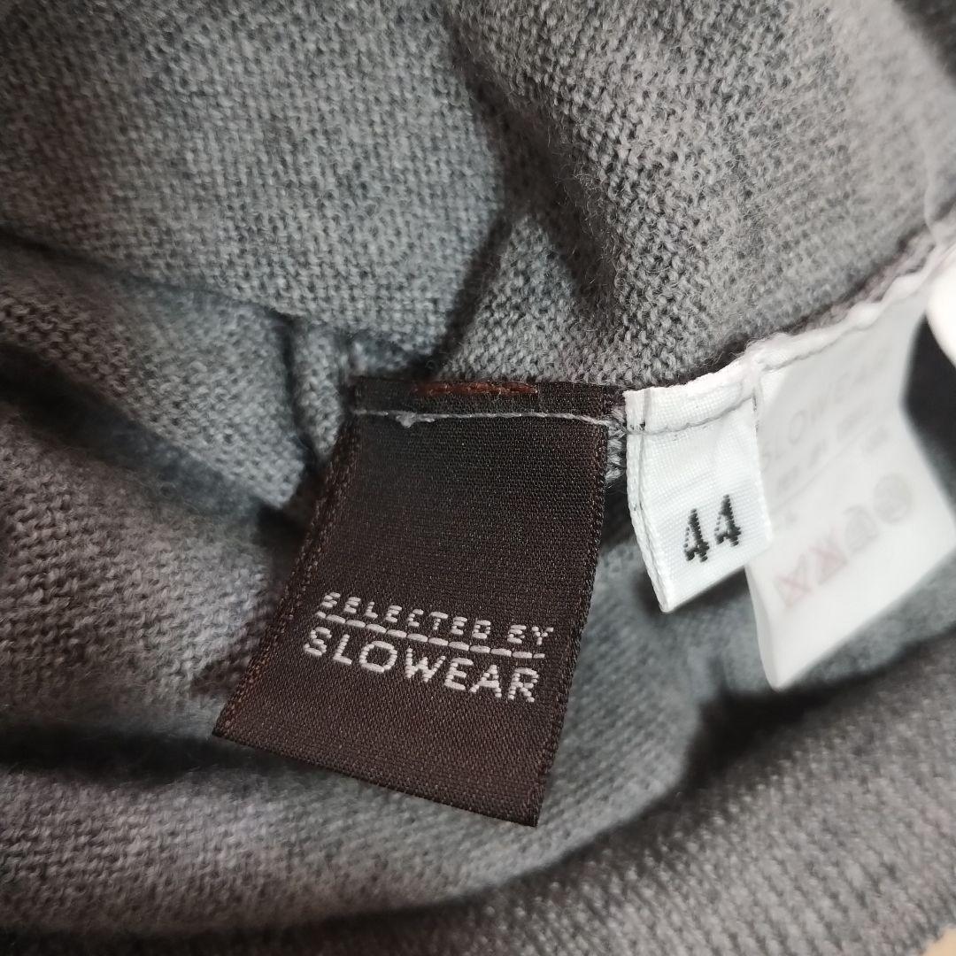 ZANONEザノーネ高級イタリアVネックカーディガンウールグレー