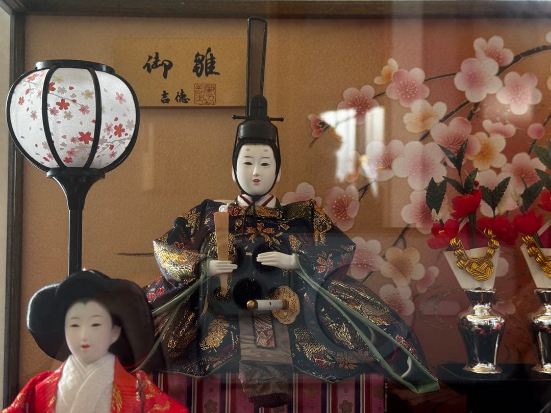 雛人形セット 桜の装飾付き