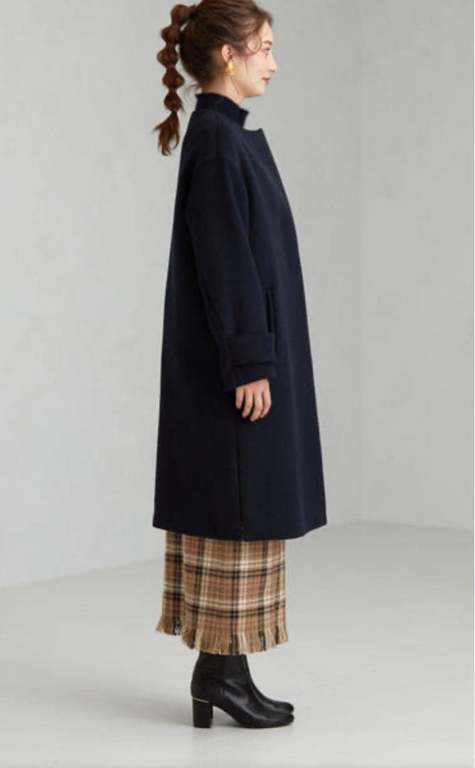 ☆極美品☆グリーンレーベル アンゴラビーバースリットノーカラーコート40